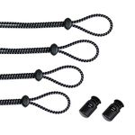 Leshang Swimming Goggles Bungee Cord Straps Kit (4 Pack) Adjustable Bungee Cord Replacement Kit for Swim Goggles, Black-white, 43 inches