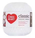 Red Heart CROCHET THREAD White 1 Pack of Crochet - Cotton - Size 10-1000 Yards - Knitting/Crochet