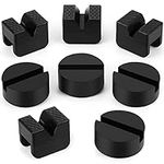 Amylove 8 Pcs 2 Types Jack Stand Pads Adapter Universal Slotted Frame Rail Pinch Welds Protector Rubber Jack Pad for Jack Stand Accessories