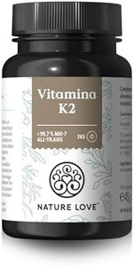 NATURE LOVE® Vitamina K2 MK7-365 comprimidos - 100 µg por comprimido - contenido MK-7 (menaquinona) > 99,7% all-trans - alta dosificación, vegano - producido y probado en laboratorio en Alemania