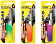 Clipper - Mini Tube Reusable Lighter - Refillable Candle Lighters with Extended Wand and Adjustable Flame - Great Lighters for Candle, BBQ, Firepits, and Use in The Outdoors - 3 Pack - Gradient