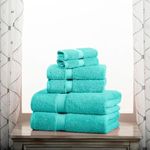 SUPERIOR Egyptian Cotton 800 GSM Towel Set, Includes 2 Bath Towels, 2 Hand Towels, 2 Face Towels, Luxury Plush Bathroom Essentials, Ultra Thick, Spa, Shower, Guest Bath, Apartment, Home, Turquoise