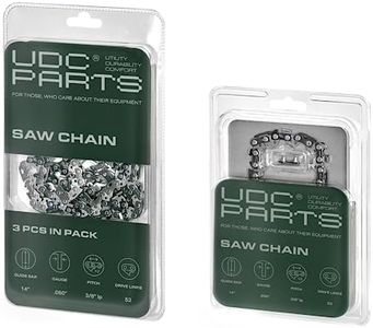 UDC Parts 14 Inch Chainsaw Chain - 4 Pack (3+1), 3/8" Pitch, 050 Gauge, 52 DL, Replace S52, For Echo CS-310 CS-300 CS-306 CS-3000, Worx WG305, Poulan, Ryobi and More