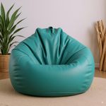 GIGLICK Filled with Beans Faux Leather Bean Bag Chair | Premium Comfortable Durable Stylish Bean Bag for Adults & Kids | Perfect for Living Room, Bedroom, Gaming, Study & Home Decor (Aqua, 4XL)