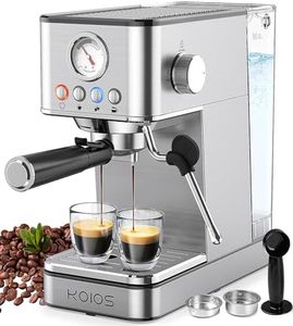 KOIOS Espresso Machines, Upgraded 1200W Espresso Maker with Foaming Steam Wand, 20 Bar Semi-Automatic Steam Espresso Coffee Maker for home, Cappuccino & Latte Machine with 58oz Removable Water Tank