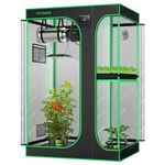 VIVOSUN D325 2-in-1 3x2 Grow Tent, 36"x24"x53" High Reflective Mylar with Multi-Chamber and Floor Tray for Hydroponic Indoor Plant