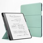 MoKo Stand Case for Kindle Scribe (2024/2022 Released) - Premium Leather Trifold Stand Cover with Pen Holder, Auto Sleep/Wake for 10.2" Amazon Kindle Scribe 2024/2022, Agave Green