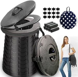 ALEVMOOM XXL Portable Toilet for Camping,880lbs Capacity,19.7"H Adjustable Portable Toilet with 7 Garbage Bags,Porta Potty for Adults,Collapsible Luggable Loo for Camping/Travel/Hiking/Car