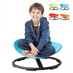 Kids Swivel Chair, Spin Sensory Chair, Metal Base, Non-Slip Design, Sensory Spin Chair Improve Physical Coordination and Spin Relief of Motion Sickness (Blue)