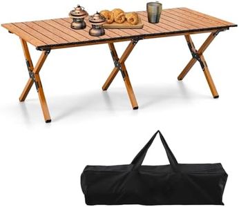 BOOSDEN Portable Folding Camping Table, Outdoor Low Picnic Table, Aluminum Roll-up Camping Table with Carry Bag, Lightweight Foldable Camp Table for Beach,Party, Patio, BBQ, Travel, Backyard