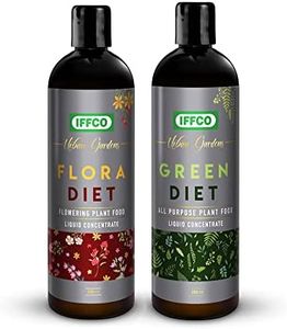 IFFCO Urban Gardens - Gardening Diet Combo 400ml - Flora Diet Concentrate + Green Diet Concentrate - Water Soluble Liquid Fertilizers for Flower Boost and All Purpose Plant Food