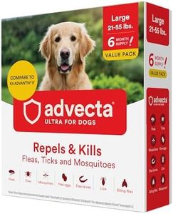 Advecta Ultra Flea and Tick Prevention for Dogs - Dog and Puppy Treatment and Control - Mosquito Repellent - Large, Fast Acting Waterproof Topical Drops, 6 Month Supply