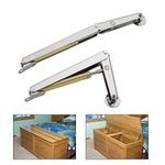 YUMORE Gas Struts 100N/22LB Heavy Duty Support Hinges Automatic Slow Lowering Safety Pneumatic for Cabinets Wooden Box Toy Chest