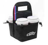 Portable Drink Carrier and Reusable Coffee Cup Holder by Drink Caddy - 4 Cup Collapsible Tote Bag with Organizer Pockets Safely Secures Hot and Cold Beverages - Perfect for Food Delivery and Take Out
