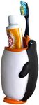 Lily's Home Fun Toothbrush Holder for Kids - Children's Bathroom Storage Organizer for Toothpaste and Toothbrushes. Also Great Holder for Pens, Pencils and Markers (Penguin)