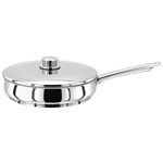 Stellar 1000 S121 Stainless Steel Sauté Pan with Lid 26cm, Induction Ready, Oven Safe, Dishwasher Safe - Fully Guaranteed