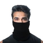 HEELIUM Bamboo Bandana For Men & Women | Super Soft | Odour-Free & Breathable | Durable & Multipurpose Bandana, Black