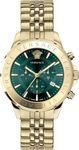 Versace Chrono Signat Men’s Watch, Quartz Movement, Gold with Green Dial