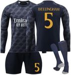 realmadridkit,23/24 New Season Home/Away Football Jersey Sets for Kids Adults Best Chirstmas Birthday Gifts for Kids(11 Langarm-Trikot,10-11 Years)