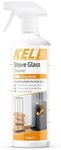 KEL - Stove Glass Cleaner Spray, Dissolves Soot, Grease & Tar, Maintains Oven Doors, Glass Fireplaces & Hearths, Removes Residue Effectively - 1 Litre
