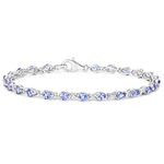 Bracelet for Womens Sterling Silver Bracelet Tanzanite with 24 Stones Pear, Bracelets Ladies Woman Bracelets Birthday Mother's Day Gifts for Women Mum Wife