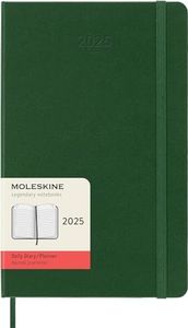 Moleskine Classic 12 Month 2025 Daily Planner, Hard Cover, Large (5" x 8.25"), Myrtle Green, 400 pages