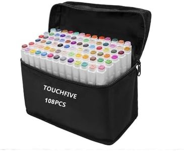 TOUCHFIVE 108 Colors Art Markers Set, Dual Tips Alcohol Based Drawing Markers for Sketch Adult Coloring Book, Art Supplies