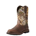 ARIAT Men's Groundbreaker Wide Square Steel Toe Work Boot Western, Brown, 10.5