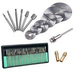 DIY Crafts 45 Pcs Diamond Engraving Accessories Set, Routing Bit/Circular Saw Blade/Diamond Burr Bits for Dremel (Design No # 2, Diamond Engraving Set)