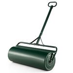 Goplus Push/Tow-Behind Lawn Roller, 17 Gallon/63L Water Sand Filled Sod Roller Drum Roller with Detachable Gripping Handle, Yard Roller Pull Behind a Tractor for Garden Yard Park Farm