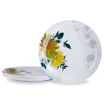 SKG ENTERPRISES -Melamine Dinner Plates. Round Full Serving Plate Set. Microwave Safe. for Breakfast, Snacks, Lunch 11 Inchs - 6 Pieces (Yellow Flower)