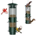 Hanging Bird Feeders for Outdoors Squirrel Proof, Weight Activated Squirrel Proof Bird Feeders for Outside, 3.6lbs Large Capacity Metal Bird Feeder for Finch, Cardinal, Wild Bird etc-Green