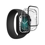 ZAGG Invisbleshield Glass Fusion 360 Screen Protector for Apple Watch Series 7 and Series 8, (45mm) - Engineered Hybrid Glass - Clear