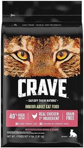 CRAVE Grain Free Indoor Adult High Protein Natural Dry Cat Food with Protein from Chicken & Salmon, 4 lb. Bag