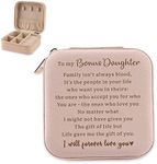 FDFHOME To My Bonus Daughter Jewelry Box Gifts from Stepdad Bonus Mom, Stepdaughter Sunflower Box, Bonus Daughter Birthday Christmas Graduation Valentine Idea Gifts for Stepdaughter