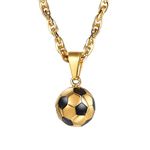 PROSTEEL Men Soccer Necklace Gold Plated Customize Name Necklace Personalized