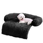 HACHIKITTY Dog Sofa Bed Mat Cover 95 cm, Couch Cover Soft Plush Calming Round Cuddle Cushion, for Furniture Protector Washable 95 x 85 x 15 cm (L x W x H)