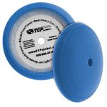 TCP Global Brand 8 Blue Medium Foam Grip Pad Light Cut Polish Buff - Hook & Loop by TCP Global