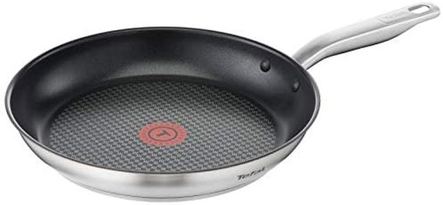 Tefal, Virtuoso Induction Stainless Steel Frypan 28cm, E4910625, 3x Stronger Titanium Non-Stick Coating, Thermo Signal ™ technology, Suitable for All Cooktops, Dishwasher Safe