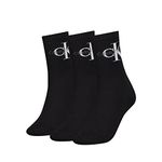 Calvin Klein Women's Crew Sock, Black, ONE Size (Pack of 3)