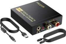 PROZOR 192Khz Digital to Analog Audio Converter Support 5.1CH Optical to RCA Converter with Magnetic Ring Power Cord Digital Toslink SPDIF to Analog L/R RCA 3.5mm Adapter for HDTV Blu-Ray DVD PS3 PS4