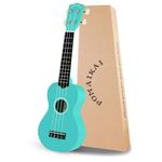 POMAIKAI Soprano Wood Ukulele Rainbow Starter Uke Hawaii kids Guitar 21 Inch with Gig Bag for kids Students and Beginners (Blue)