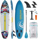 COOLCAA Dolphin Lite 11'8" Inflatable Stand-Up Paddle Board, 490Lbs Capacity SUP Board with 34'' Extra Wide, Fishing Paddleboard with Accessories & Bag for Adults Youth (Cosmic Splash)