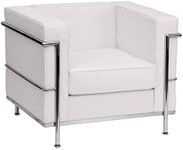 Flash Furniture HERCULES Regal Series Contemporary White LeatherSoft Chair with Encasing Frame