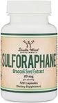 Double Wood Supplements Sulforaphane Supplement - 20mg of Activated and Stabilized Sulforaphane per Serving (120 Capsules) Potent Broccoli Extract for Healthy Aging by