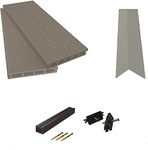 Composite Decking Boards 2.2 Meters Long Sold in Square Meters WPC Embossed Woodgrain Plastic kit Including