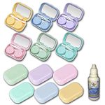 SOFT EYE Plastic Contact Lens Holder Travel Kit Case Box Container Holder With Mirror Tweezers Pink, Light Purple, Light Green, Turquoise, Yellow,Blue(Multi Color) - 1 Pc With Lens Solution 30Ml