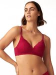 Naturana Adjustable Straps Soft Bra with High-Cut Side Panels for Support and Ease | Non-Wired Comfort for Women of All Ages and Sizes - 34 Cassis C