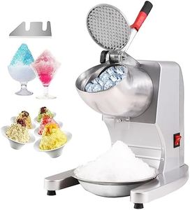 VEVOR Ice Crushers Machine, 220lbs Per Hour Electric Snow Cone Maker with 4 Blades, Stainless Steel Shaved Ice Machine with Cover and Bowl, 300W Ice Shaver Machine for Home and Commercial Use, Silver