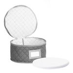 China Storage Case - Dinner Plate Quilted Case - 12 inches diameter x 7 inches height - Gray - Includes 12 Felt Separators by G Brands, LLC